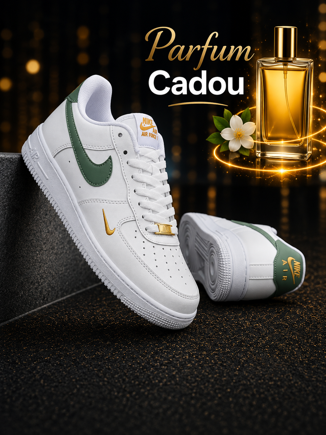 Air force alb dungă verde